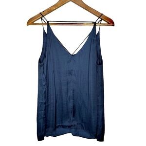 Glassons Silky Strappy navy blue top Sz 10
